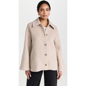 REFORMATION 'Rocky' Oversized Wool Shirt Jacket in Beige US L NWT